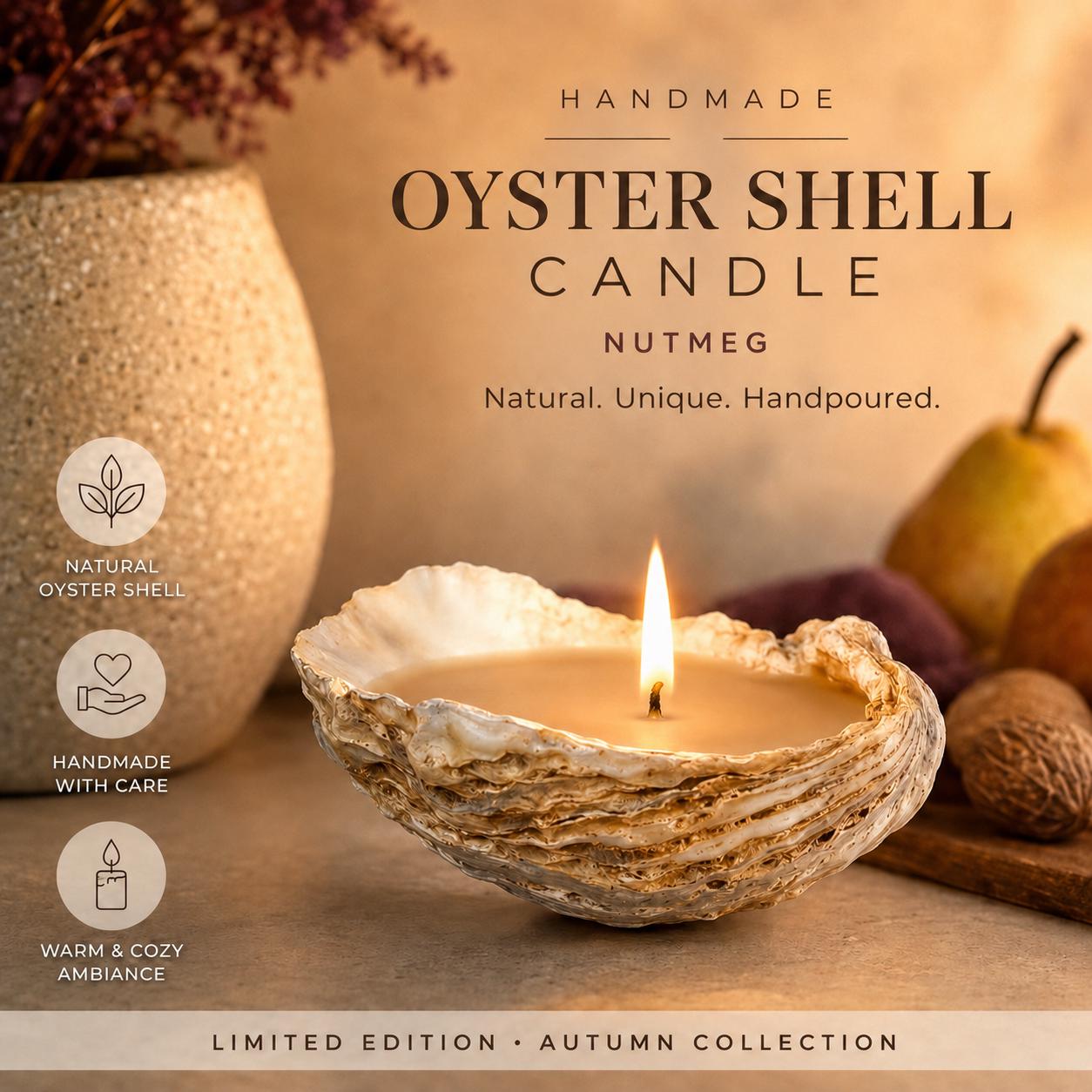Autumn Edition Oyster Shell Candle | Handmade Candle | Spiced Seasonal Gift